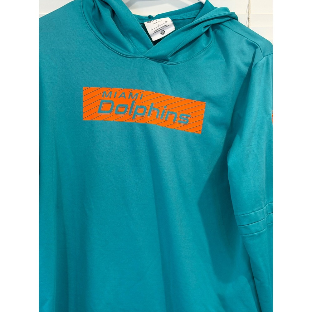 Nike Miami Dolphins Dri-FIT Teal Orange Performance‎ Hoodie Womens Small NFL - Picture 2 of 9